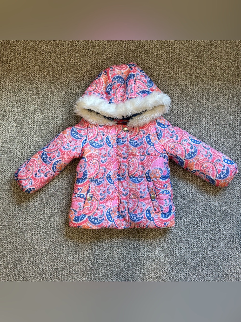 London Fog Colorful Puffer Winter Jacket - Girls 4T